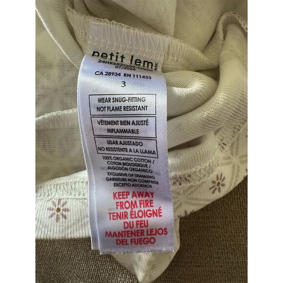 Petit Lem Kids Holiday Pajama Set Snowflake Pattern Size 3 Winter Sleepwear - Picture 4 of 4